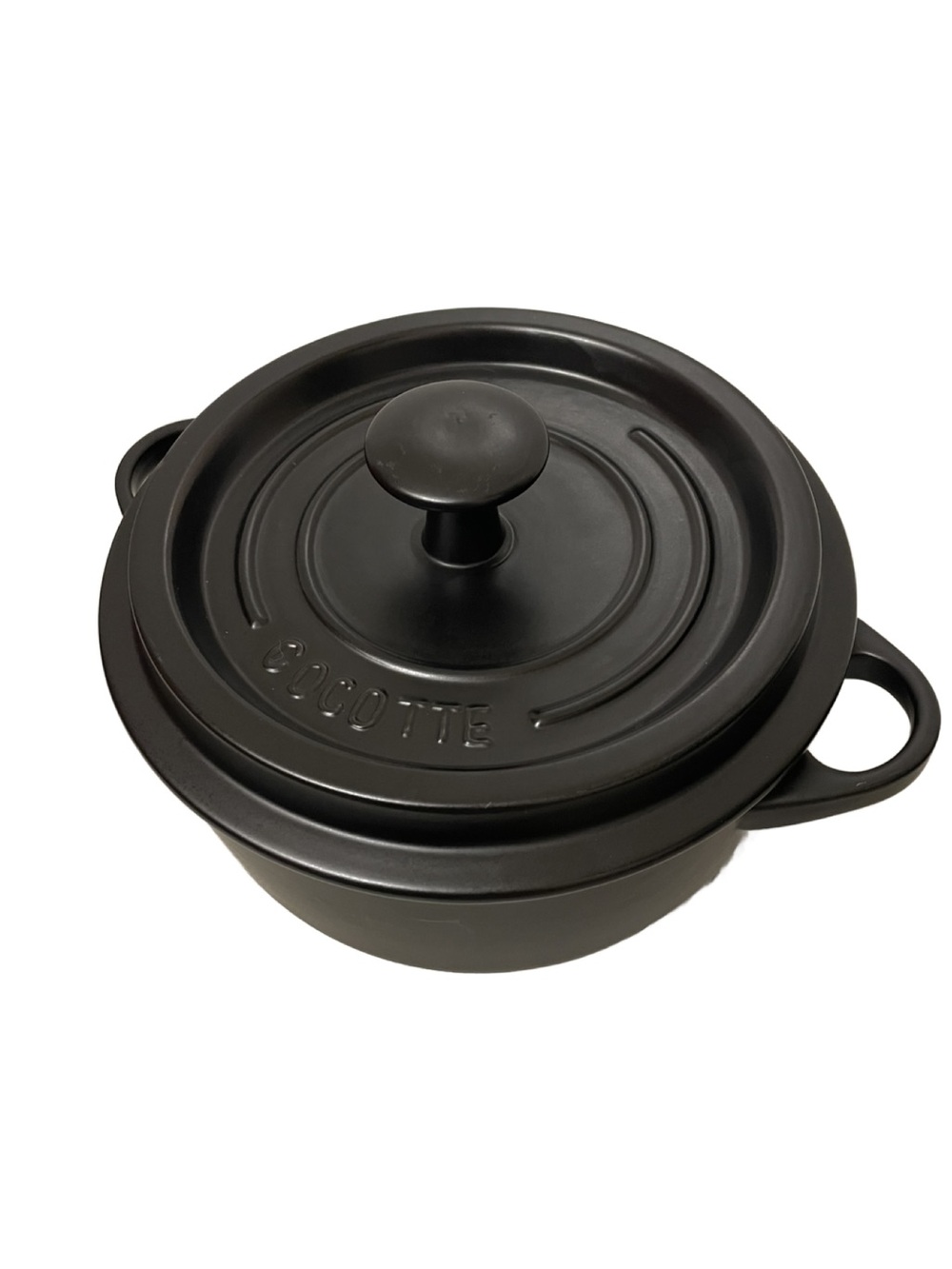 Nouvelle Cuisine Black Cast Iron Dutch Oven Pan with Lid